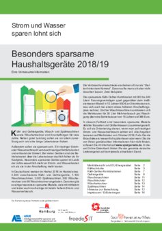 Broschüre besonders sparsamer Haushaltsgeräte 2018/19