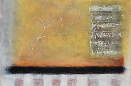 Auch in der Ausstellung zu sehen: Malerei (Ausschnitt) von Annette Piwowarski.