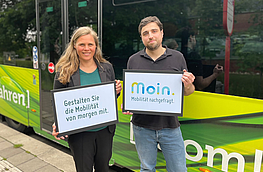 Sophie Rotter und Julian Isken vom Mobilitäts-Team des Landkreis Osnabrück