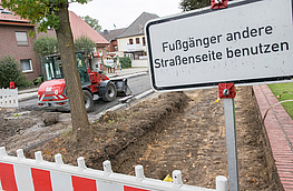 Die Geschäfte an der Großen Straße sind trotz der Baustelle erreichbar.